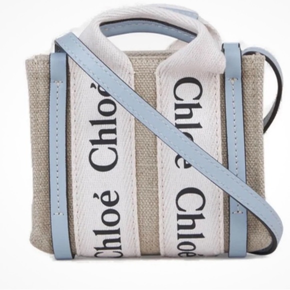 Chloe Mini Bag with Blue and Cream Accents - Picture 1 of 4